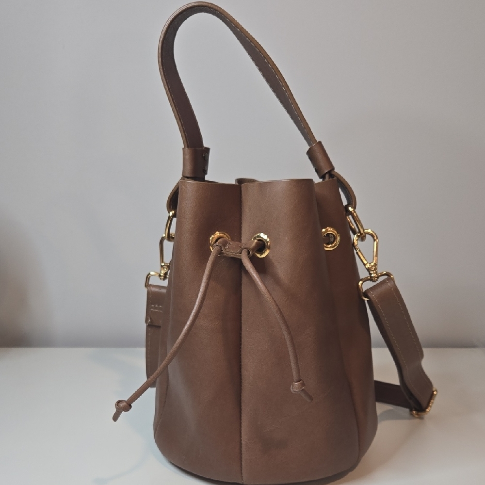Able Brown Leather Blaire Bucket Bag